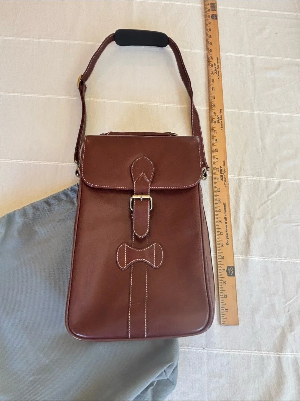 RedEnvelope Genuine Leather Wine Carrier Bottle Tote bag